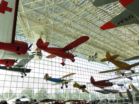 The museum of flight. Hanging planes